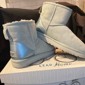 UGG booties.  Silver/ light grey.  Size 7.